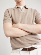 Zegna - Slim-Fit Cotton-Piqué Polo Shirt - Neutrals