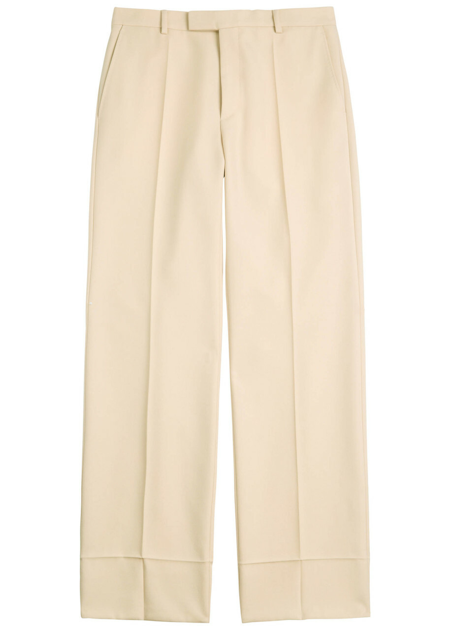 Valentino Garavani Wool Gabardine Trousers Cream