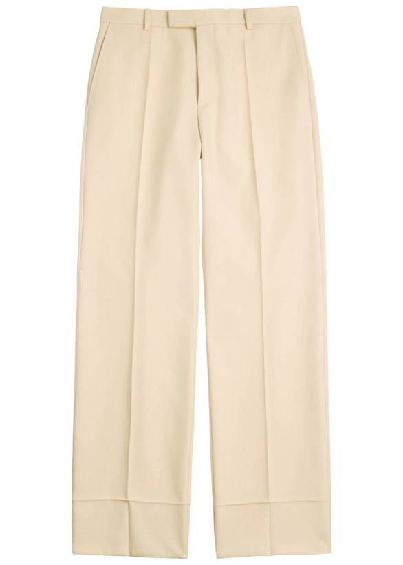 Photo: Valentino Garavani Wool Gabardine Trousers Cream