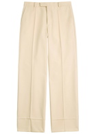 Valentino Garavani Wool Gabardine Trousers Cream