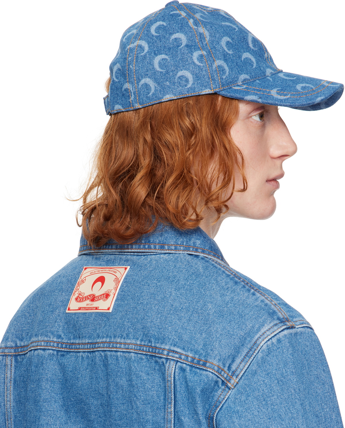 帽子 MARINE SERRE / all over moon cap Moon Jacquard Twill Baseball Cap • Marine Serre