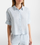 Velvet Greya striped cotton and linen shirt