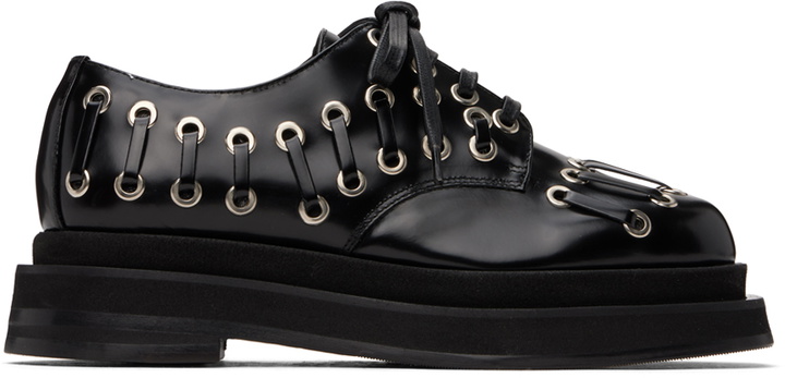 Photo: Simone Rocha Black Heart Toe Platform Grommet Brogues