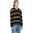 Burberry Black Icon Stripe Long Sleeve Polo