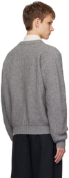 Solid Homme Gray Zip-Up Sweater