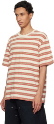 WOOYOUNGMI Beige & Red Stripe T-shirt