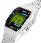 Timex - Pac-Man T80 34mm Stainless Steel Digital Watch - Silver