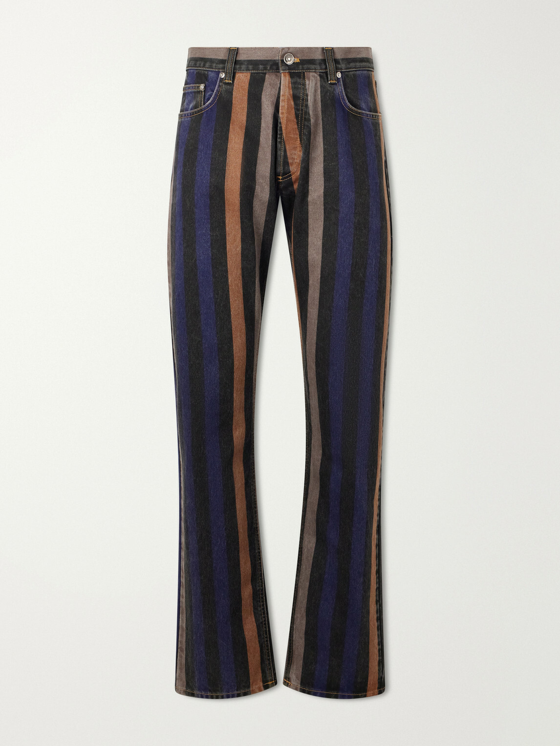 Versace - Straight-Leg Striped Jeans - Blue