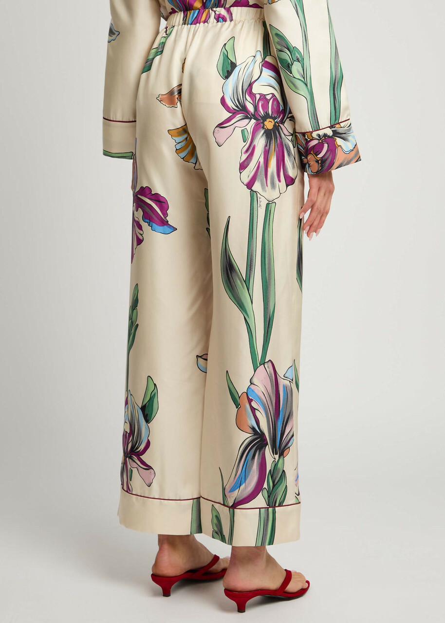 LA Double J Pajama Printed Silk-twill Trousers Multicoloured