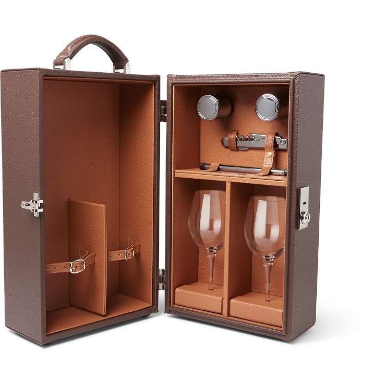 Photo: Lorenzi Milano - Leather Travelling Wine Box - Brown