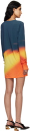 ISSEY MIYAKE Orange & Navy Light Leak Minidress