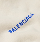 BALENCIAGA - Logo-Print Fleece-Back Cotton-Jersey Hoodie - Neutrals