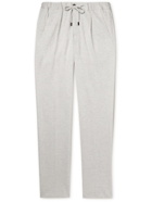 Thom Sweeney - Slim-Fit Tapered Wool and Cotton-Blend Jersey Trousers - Gray