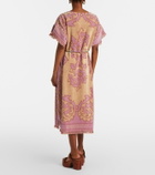 Zimmermann Aster floral fringed cotton terry midi dress