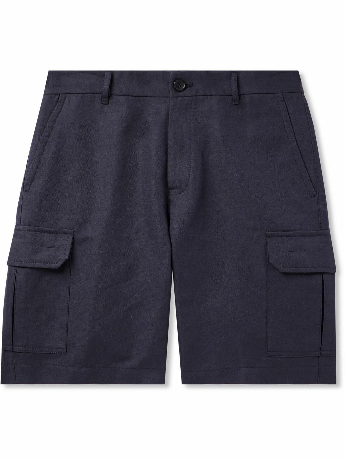 Loro Piana - Straight-Leg Cotton and Linen-Blend Cargo Shorts - Blue ...