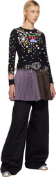 Chopova Lowena Black Night Defunct Beaded Jersey T-shirt