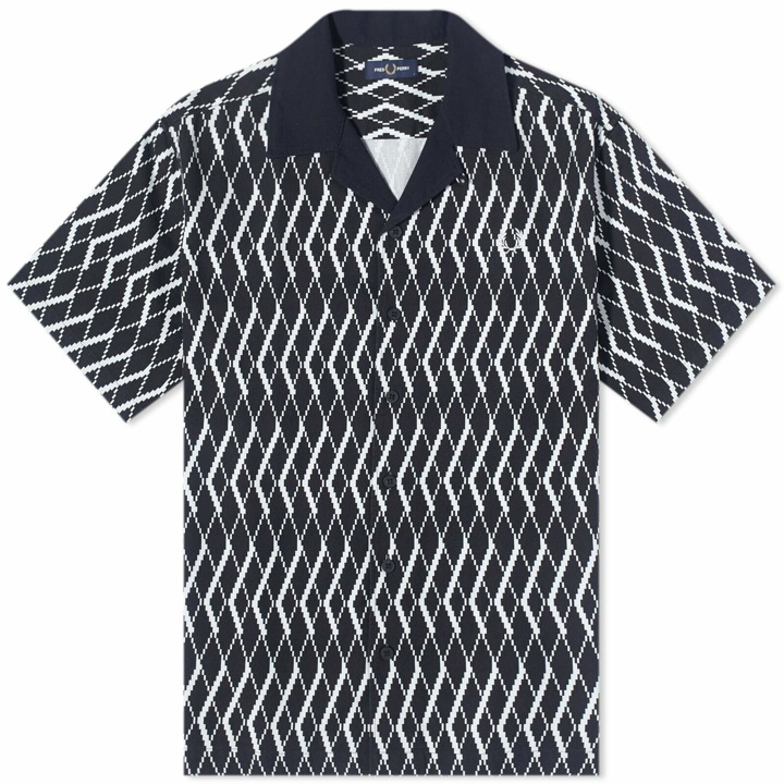 Photo: Fred Perry Men's Argyle Print Vacation Shirt in Navy