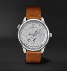 Jaeger-LeCoultre - Master Control Geographic Automatic 40mm Stainless Steel and Leather Watch, Ref. No. 4128420 - Silver
