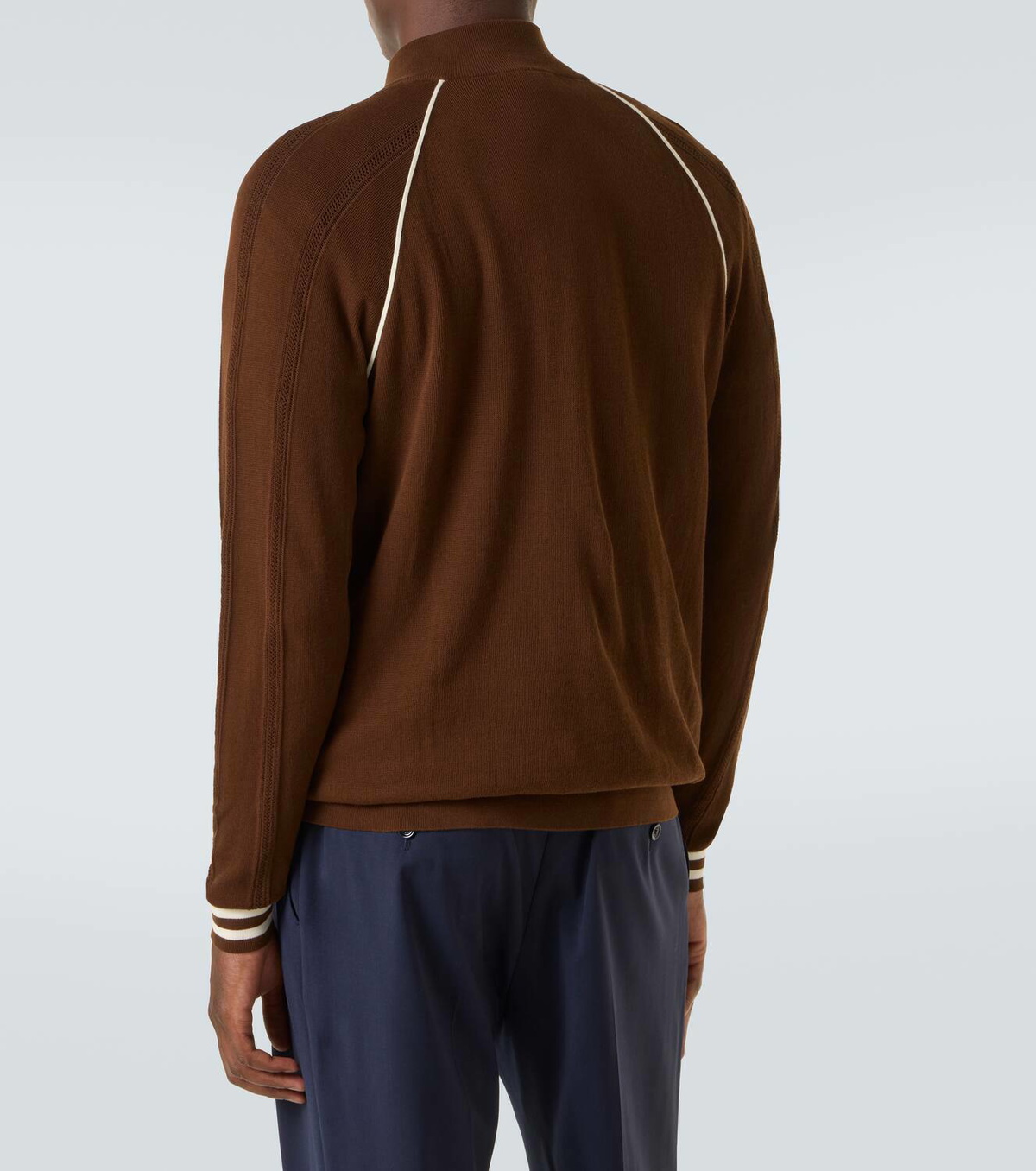 Miu Miu Logo cotton-blend zip-up cardigan