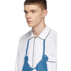 Random Identities White and Blue PJ Bra Shirt
