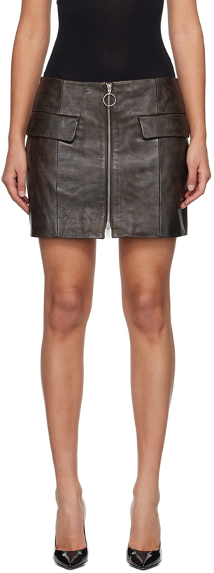 Photo: Stand Studio Brown Elvira Leather Miniskirt
