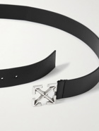 Off-White - 3.5cm Cross-Grain Leather Belt - Black