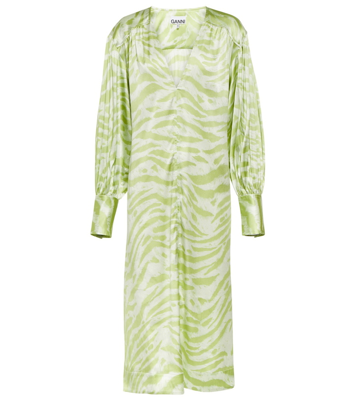 Photo: Ganni - Zebra-print silk-blend midi dress