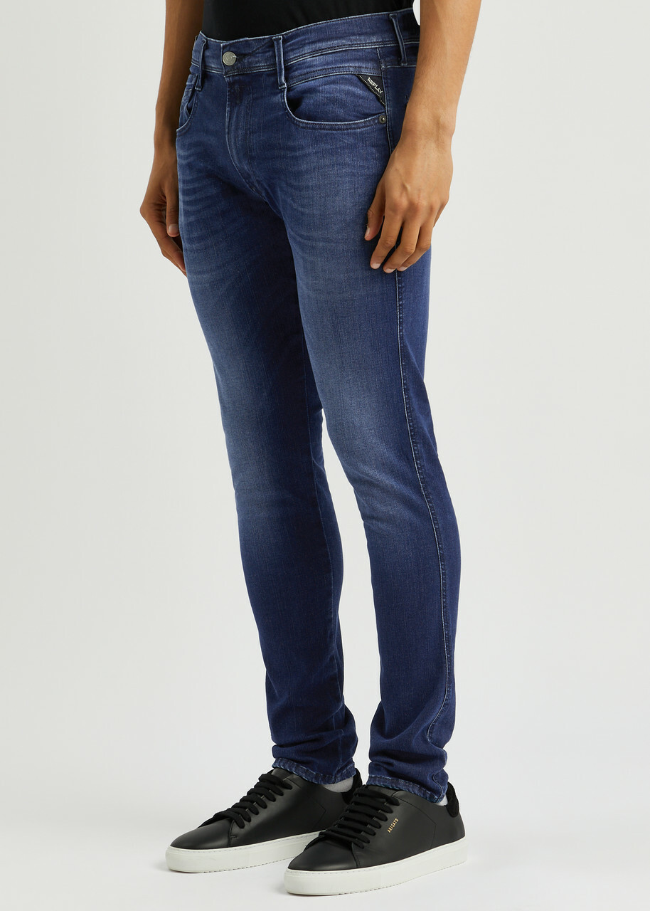Replay Anbass Hyperflex Slim-leg Jeans Dark Blue