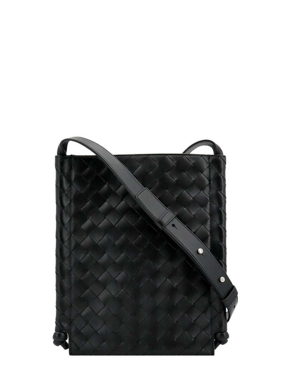 Bottega Veneta Men's Avenue Leather Document Case Black