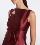 Erdem Mikado embroidered satin cocktail dress