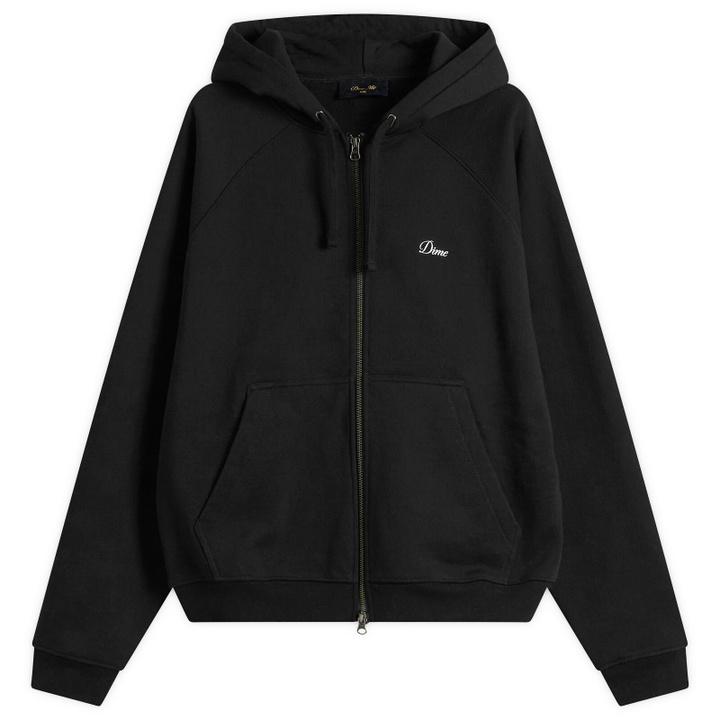 Photo: Dime Men's Cursive Logo Zip Hoodie in Black