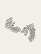 Ferragamo Womens Deconstructed Gancio stud earrings in Silver