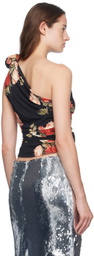 Magda Butrym Black Floral Tank Top