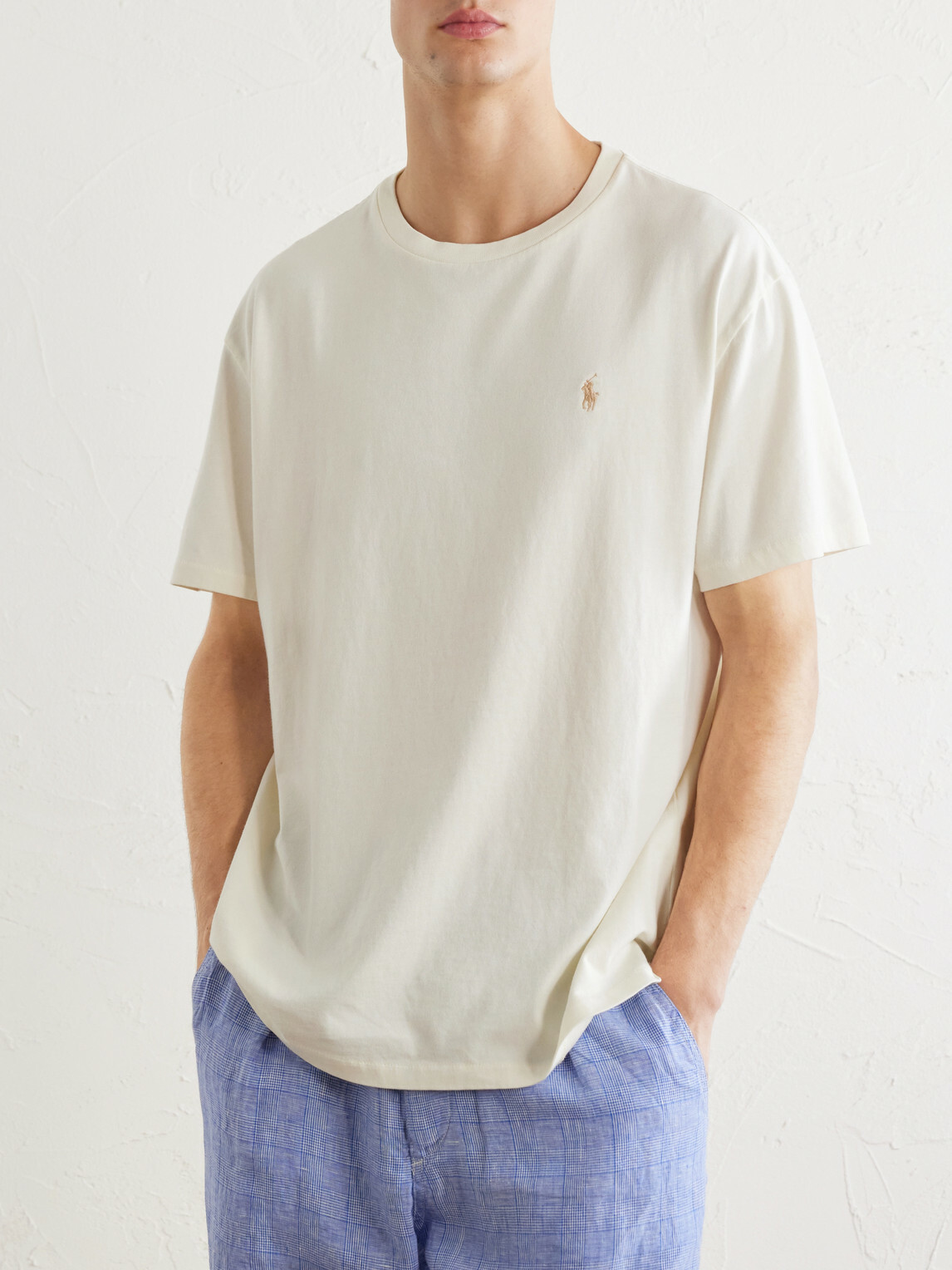 Polo Ralph Lauren - Logo-Embroidered Cotton-Jersey T-Shirt - Neutrals