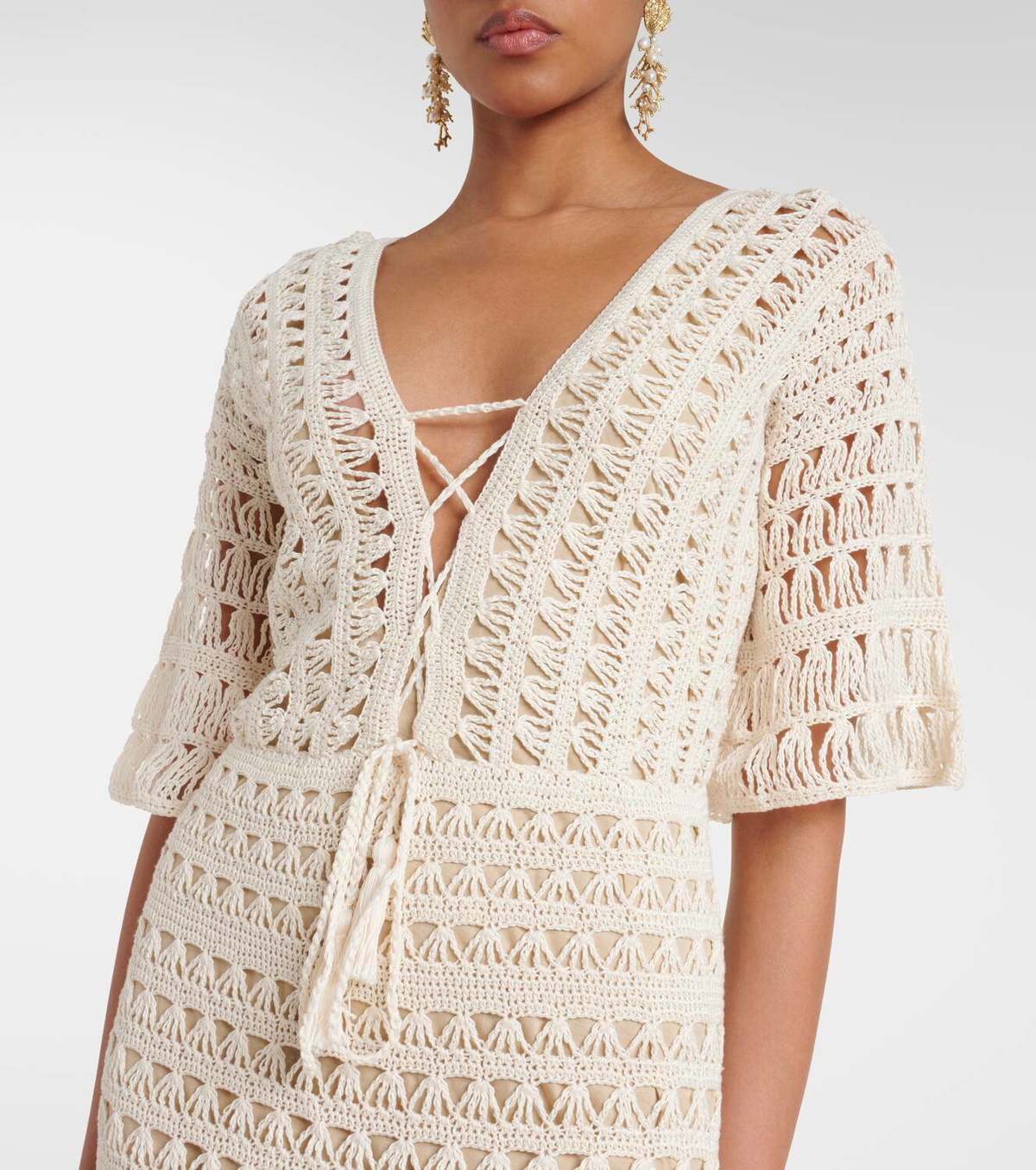 Anna Kosturova Crochet cotton maxi dress
