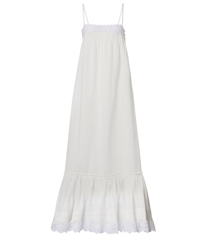 Photo: Saint Laurent Embroidered cotton poplin maxi dress