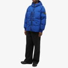 Stone Island Men's Crinkle Reps Hooded Down Jacket in Bright Blue