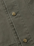 OrSlow - Cotton-Blend Corduroy-Trimmed Cotton-Canvas Chore Jacket - Green