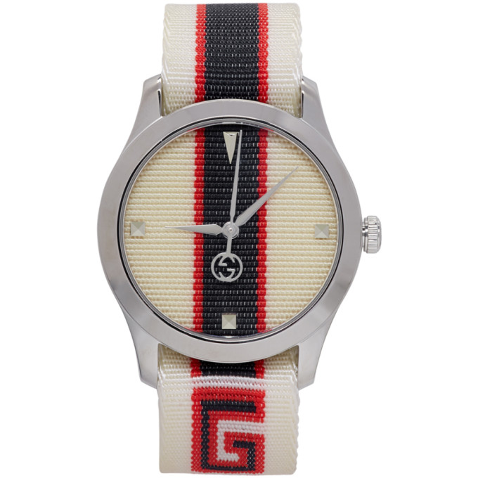 Photo: Gucci White G-Timeless Logo Watch