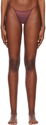 Nensi Dojaka Burgundy Sheer Briefs