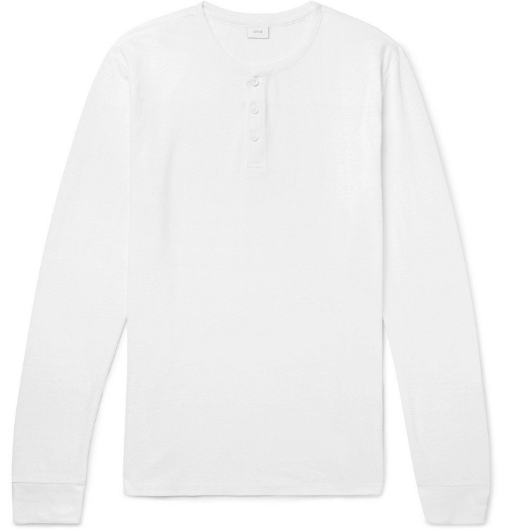 Photo: Onia - Slub Linen-Blend Henley T-Shirt - Men - Off-white