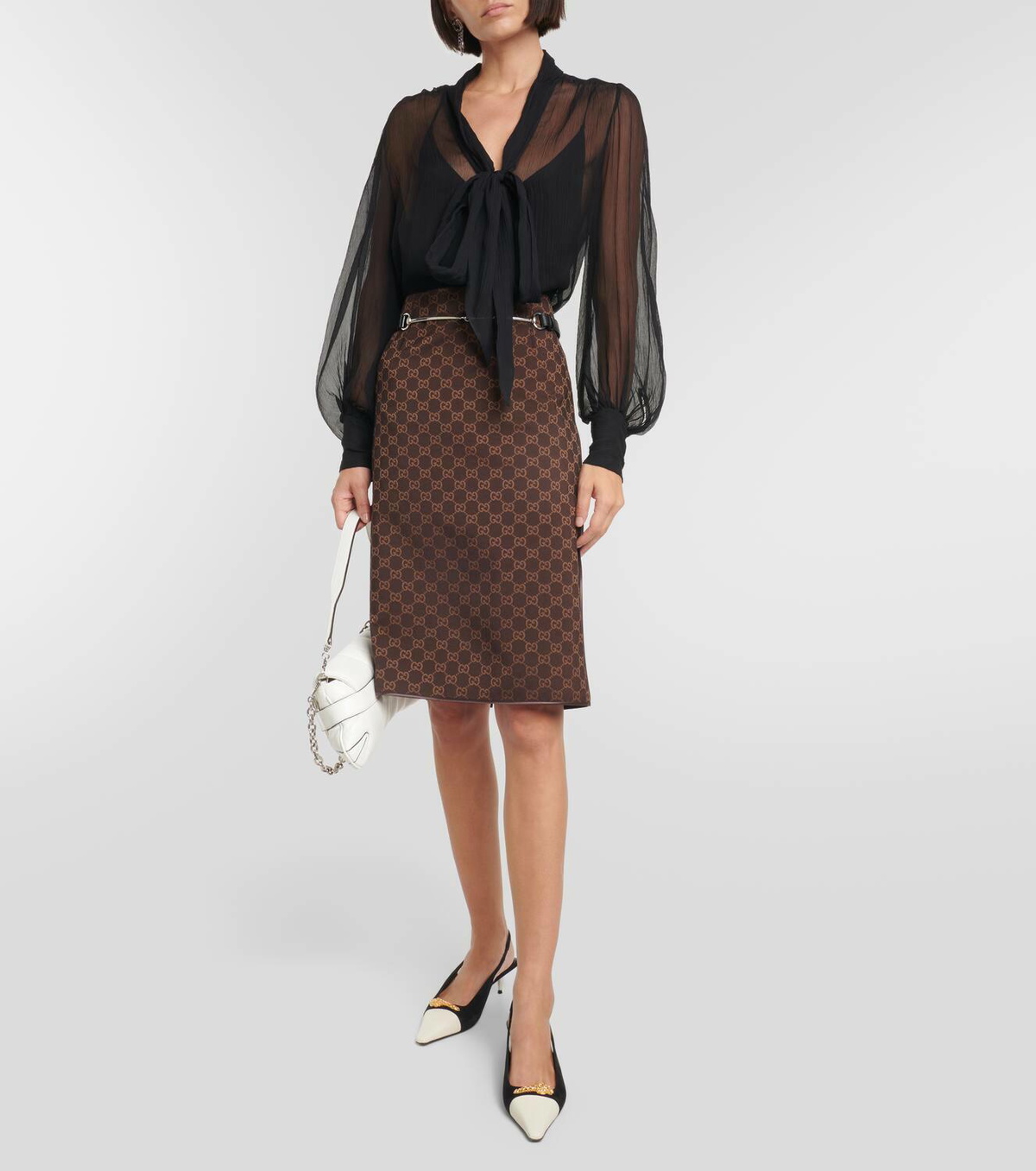 スカート GUCCI 'GG' skirt Gucci GG jacquard pencil skirt Gucci