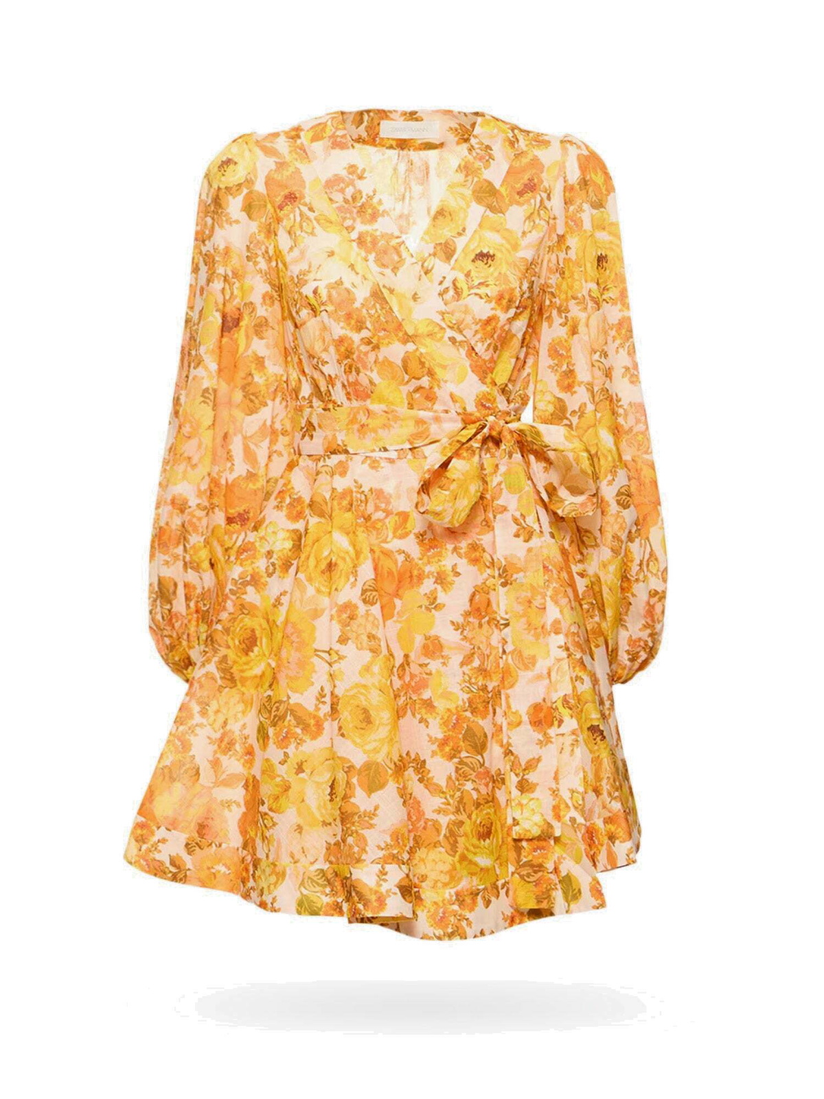 ワンピース ZIMMERMANN Woman Dress Yellow Cream 3500DSS252 CRMPNKFLO Zimmermann Dress Yellow Womens Zimmermann