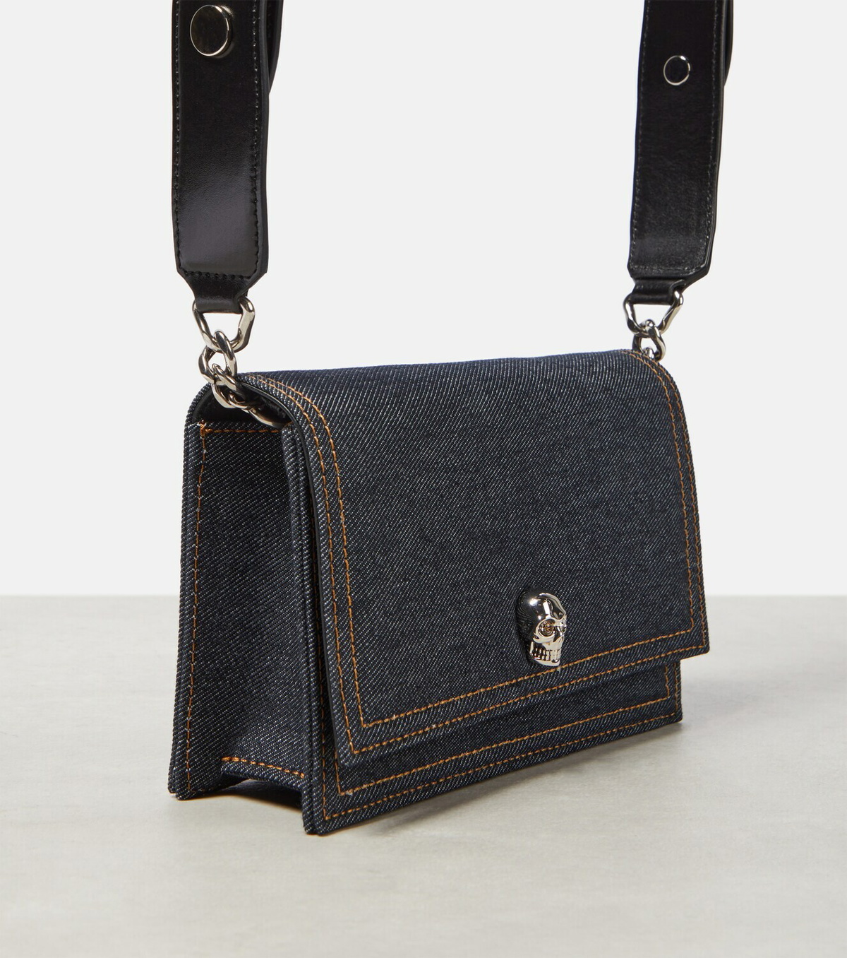 Alexander McQueen Skull Small denim shoulder bag Alexander