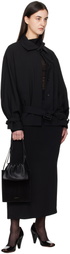 La Collection Black Alvida Midi Skirt