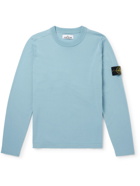 Stone Island - Logo-Appliquéd Cotton-Blend Sweater - Blue