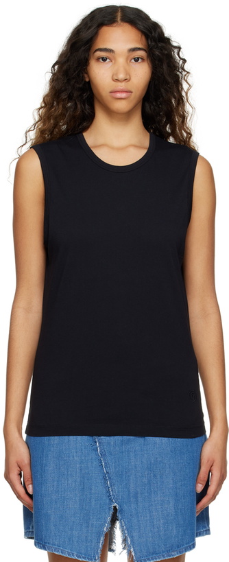 Photo: MM6 Maison Margiela Black Crewneck Tank Top