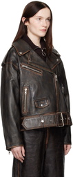 Stand Studio Black Isobelle Biker Leather Jacket