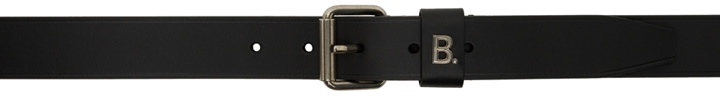 Photo: Balenciaga Black Logo Rolled Buckle Belt