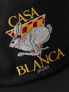 Casablanca - Logo-Embroidered Cotton-Twill Baseball Cap - Black